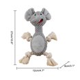thumbnail image 3 of Dog Squeaky Toys Plush Chew Toys Cotton Ropes Stuffed Deer Elephant Bear Frog, 3 of 8