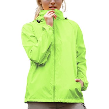 WRKEKC Women's Lightweight Rain Jacket with Hood Windbreaker Waterproof Sun Hoodie Packable Raincoat Includes Storage Bag