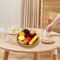 thumbnail image 4 of Imitation Rattan Fruit Plates Hand-woven Japanese Bread Basket Steamed Bun Basket Living Room Home Storage Basket Rattan Tray, 4 of 5