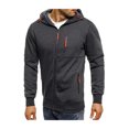 thumbnail image 2 of Kmbangi Hooded Jacket+Solid Color Long Sleeve Sweatshirt with Zipper Pocket, 2 of 6
