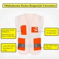 thumbnail image 4 of kurtrusly Women Men Night Work Reflective Vest Construction Traffic Breathable Mesh Workwear A Type, 4 of 5