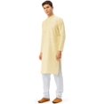 thumbnail image 2 of Kurta Pyjama de Festival pour Homme en Coton, Tenue Traditionnelle Indienne (Jaune, M), 2 of 6