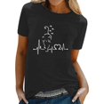 thumbnail image 1 of TSADFHJI Tuniques pour Femmes Hauts pour Femmes Printemps Été Chats Imprimés Manches Courtes Col Rond T-Shirt Haut TG Noir, 1 of 5