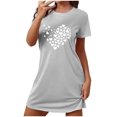 thumbnail image 1 of MAOWAPLG Chemises de Nuit pour Femmes Chemise de Nuit Courte Surdimensionnée pour Femmes Mode Imprimé sur la Poitrine Robe de Nuit à Manches Courtes, 1 of 9