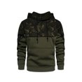 thumbnail image 4 of MAWCLOS Mens Pullover Camouflage Sweatshirt Drawstring Hoodies Fleece Fall Long Sleeve Hooded Tops Army Green M, 4 of 6