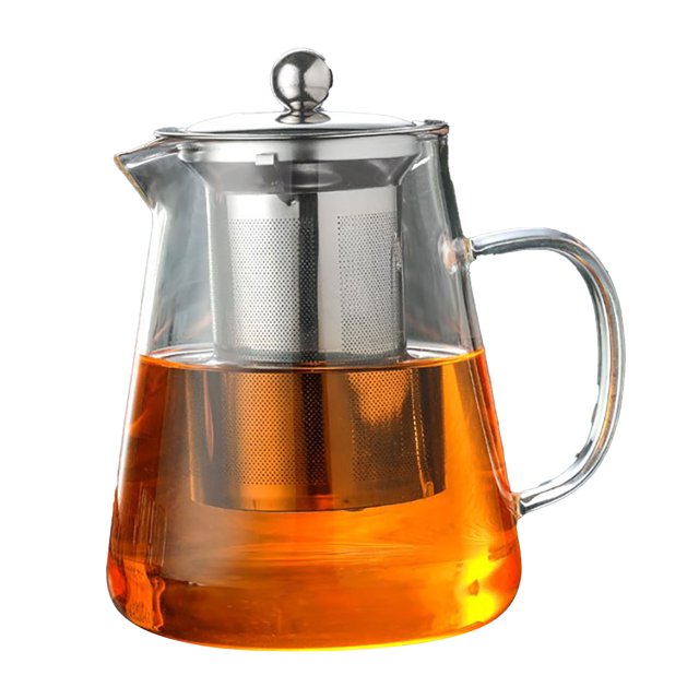 Zaqw 1300ml Borosilicate Glass Teapot Clear Heat Ergonomic Handle