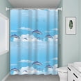 thumbnail image 4 of Shower Curtain Hooks Shower Curtain Waterproof Mold-Resistant Thick Type Bathroom Curtain Installation Kit Bathroom No-Punch Separation Curtain Door Curtain Window Curtain Hanging Curtain, 4 of 6