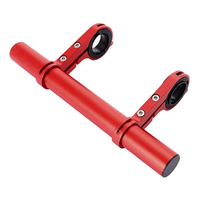 Red Aluminum Alloy Dual-Rod Bicycle Extension Bracket - Mountain Bike Light & Computer Mount Stand, Multi-Functional Cycling Accessory with Hardware Kit