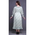 thumbnail image 4 of Bimba Robe Teinture sur Nœuds Femme à Manches Longues, Smockée, Col Rond, à Volants, Été, Maxi-Moyen, 4 of 5