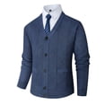 thumbnail image 1 of Cardigans pour Hommes, Cardigan pour Hommes d'Automne et d'Hiver Décontracté Coupe Régulière Uni à Manches Longues Col en V à Boutons avec Poches, Veste Chandail Tricotée Élastique Doublée en Molleton, Cardigan pour Hommes P, 1 of 7