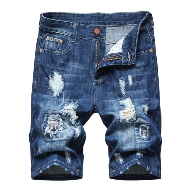 TopLLC Mens Shorts, Men Pant Shorts Men's High-end Ripped Personality Camouflage Stitching Trend Shorts