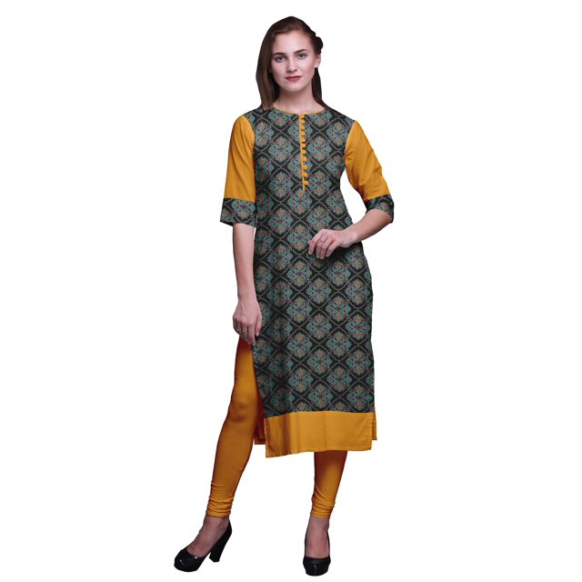 Bimba Straight Tunic Tops Women Printed Kurta Summer Tunic