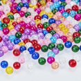 thumbnail image 3 of CHUANK 100pcs 10 Color Crackle Glass Beads 10mm Handcrafted Lampwork Round Crystal Beads Bulk, 3 of 9
