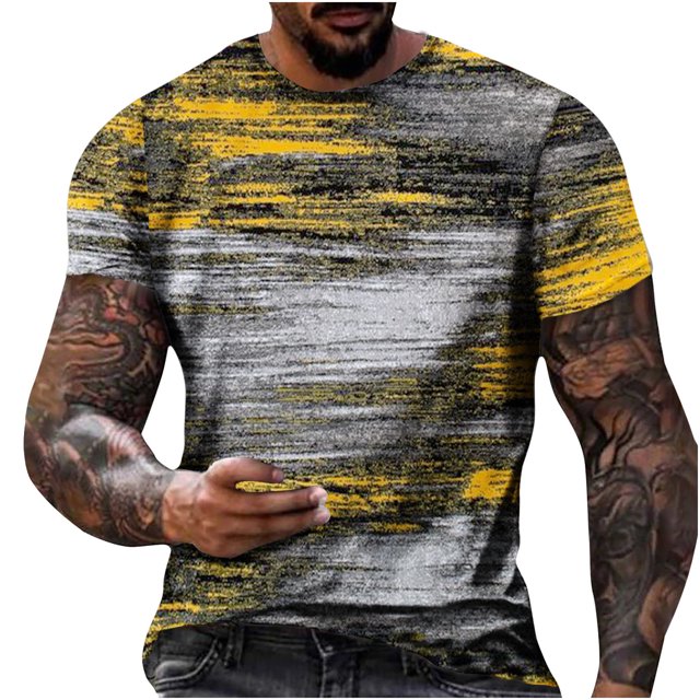 EGNMCR T-Shirts pour Homme T-shirt Homme Non Positionné Imprimé Régulier Loisirs Vacances Sport Manches Courtes Col Rond T-shirt Blouses Cadeaux pour Hommes