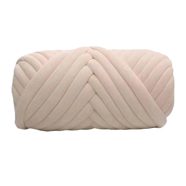 Becaristey Chunky Yarn Knitting for Arm Knit Soft 250G Yarn for DIY Rug Making Sweaters Light Camel 2.5cm 1Set