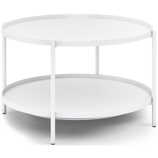 Simpli Home Monet Industrial 32 " Metal Metal Coffee Table in White