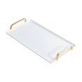 thumbnail image 3 of veasfak Serving Tray with Handle Storage Organizer Coffee Table Tea Tray Vanity Tray white large, 3 of 9
