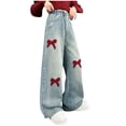 thumbnail image 1 of Girls' Straight Wide Leg Jeans | Comfy Stretch Denim Pants for Ages 5-15, 1 of 9