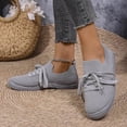 thumbnail image 3 of Espadrilles Mode Basses en Tricot pour Femmes, Automne, Extensibles, à Lacets, à Enfiler, Chaussures Plates de Marche Décontractées, 3 of 7