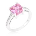 thumbnail image 1 of Precious Stars R07052RS-C12-08 Precious Stars Sterling Silver Princess-cut Pink Cubic Zirconia Engagement Ring, 1 of 4
