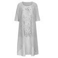 thumbnail image 4 of EGNMCR Robes de Fête pour Femmes Mode Femmes Décontractée Robe Sans Manches à Col en V Unie Manteau à Manches Longues Ensemble Deux Pièces, 4 of 6
