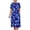Blue, variant on LOVZFMLL Fashion Women's Summer Casual Round Short Sleeve Printed Dress Orange S