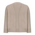 thumbnail image 3 of Penkiiy Cardigan Court à Manches 3/4 pour Femme, Ouvert à l'Avant, Boléros Courts, Cardigans, Chandails Légers, m Gris, 3 of 5