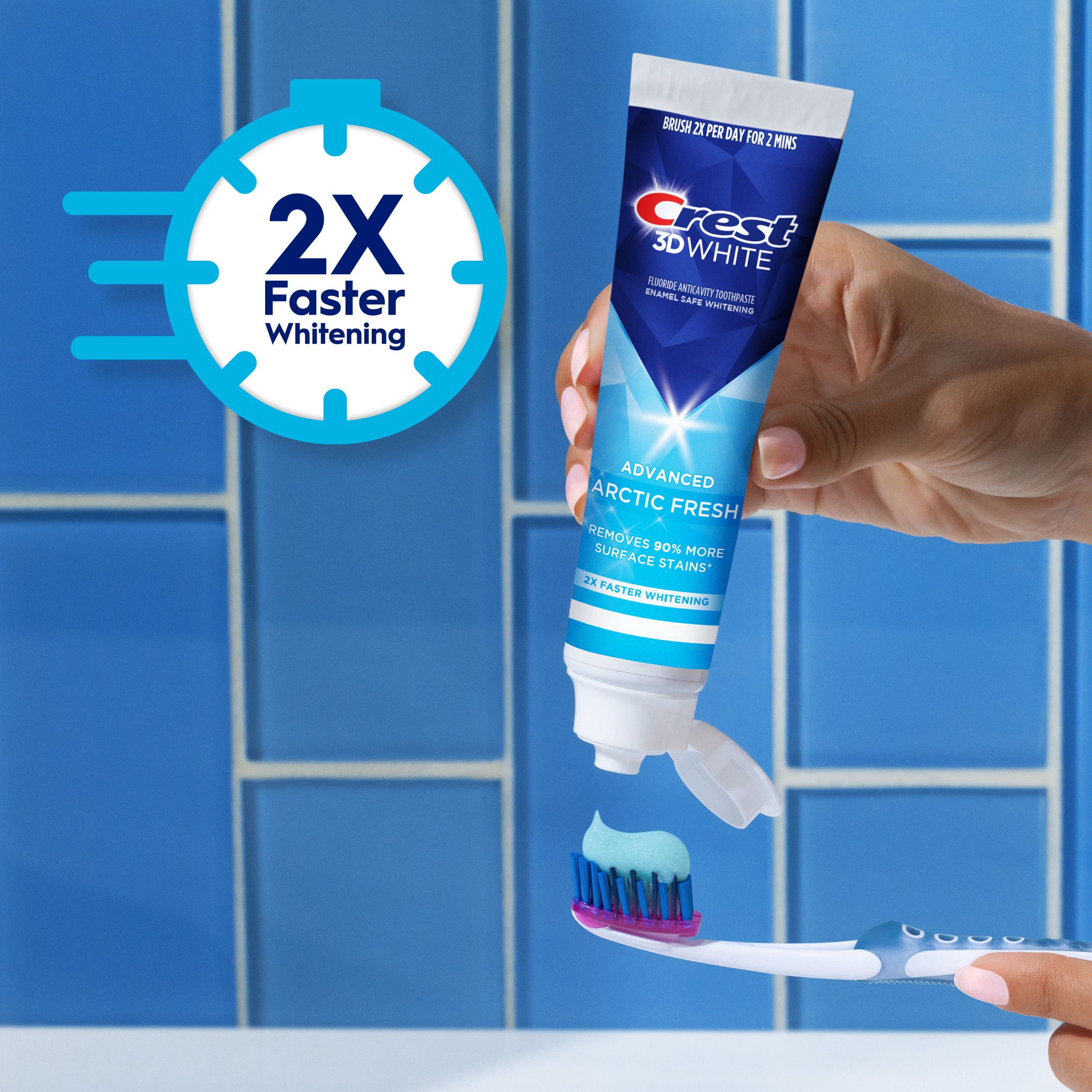Crest 3D White Dentifrice Blanchissant Avancé, Fraîcheur Arctique