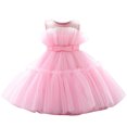 thumbnail image 2 of EGNMCR Robes de Soirée pour Femmes, Robes Formelles pour Femmes, Robes de Cocktail pour Femmes Robe Fille Robe Tout-Petit Filles Tulle Broderie Strass Nœud Robe de Fête d'Anniversaire Longues Robes Robe Fille, 2 of 9