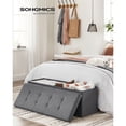 thumbnail image 2 of SONGMICS 43 Inches Folding Storage Ottoman Bench, Storage Chest, Foot Rest Stool, Dark Gray, 2 of 6