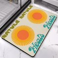 thumbnail image 5 of Bohemian Bath Rug - Non-Slip Half Circle Mat, Brings a Cute Boho Feel to Your Bathroom, Bedroom or Home Decor, Semi Round Shower Rug, Easy to Clean, Sun Retro Design, 20x32 inch, 5 of 5