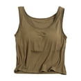 thumbnail image 1 of Timegard Camisoles pour Femmes avec Soutien-Gorge Intégré Camis Col Rond Sans Manches Court Haut Confortable d'Été Homerwear, 1 of 3