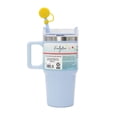 thumbnail image 4 of Kids Blue 20oz Stainless Steel Tumbler with Straw, Smiley Straw Topper & 6 Removable Smiley Stickers, 4 of 6