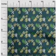 thumbnail image 2 of oneOone Viscose Chiffon Teal Green Fabric Leaves Craft Projects Decor Fabric Printed By The Yard 42 Inch Wide, 2 of 5