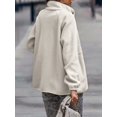 thumbnail image 3 of REDHOTYPE Women's Button Long Sleeve Brushed Jacket Coats with Pockets, 3 of 4