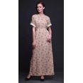 thumbnail image 2 of Bimba Robe Longue Imprimée en Rayonne à Bourgeons et Lotus, Taille Smockée, Fente Latérale, pour Femme - Petit, 2 of 6