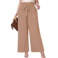 thumbnail image 1 of Showmall Women's Plus Size High Waisted Palazzo Pants with Adjustable Belt, Peach Puff, 3X, 1 of 9