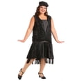 thumbnail image 1 of Women's Plus Size Black Jazz Flapper Costume | Exclusive, 1 of 6