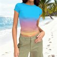 thumbnail image 1 of HongQid Womens Basic Tees Summer Short Sleeve Shirts Slim Fit Tight T Shirt Going Out Tops, 1 of 7