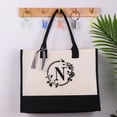 thumbnail image 4 of Decodeary Good Load Bearing Alphabet Beach Bag For Travel Large Storage Space Shopping Bag V flower, 4 of 6