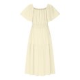 thumbnail image 4 of Économies d'Été Liquidation 2025 Bovxnpu Robe d'Été pour Femmes, Robes Maxi Décontractées Boho Plage, Mode Femmes Robe d'Été Décontractée Col Carré Manches Courtes Robe Unie P, 4 of 5