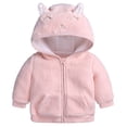 thumbnail image 1 of Kcodviy infant Girls Winter Coat of Many Colors Jacket Kids Rabbit Ears Hooded Jacket Running Jackets for Girls Fleece Zipper Thicken Windproof Girls Clothes Size 4T Warm Outwear Newborn, 1 of 8