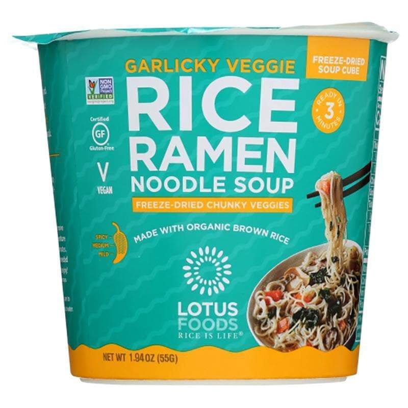 Lotus Foods – Ramen Cup Garlic Vegetable, 1.94 oz | Pack of 6
