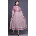 thumbnail image 2 of Bimba Pink Aztec Ikat Print Long Flared A Line Indian Kurtis For Women Party Wear Anarkali Kurta-XSmall, 2 of 5