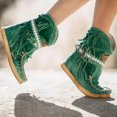 thumbnail image 4 of Bottes Courtes à Bout Rond, Talon Plat, Plateforme en Suède, Boucle de Ceinture Plate, Franges, Bottes pour Femmes, 4 of 4