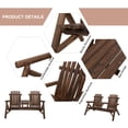 thumbnail image 4 of Outsunny Ensemble de Banc Double d'Extérieur en Bois avec Table Centrale, Carbonisé, 4 of 10