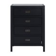 thumbnail image 3 of 40" Classic Solid Wood 4 Drawer Chest - Black, 3 of 7