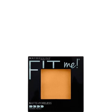 Poudre Fit Me Matte + Poreless Maybelline New York, Poudre visage compacte avec contrôle de la brillance longue durée, Pour peaux normales à grasses, Caramel, 330