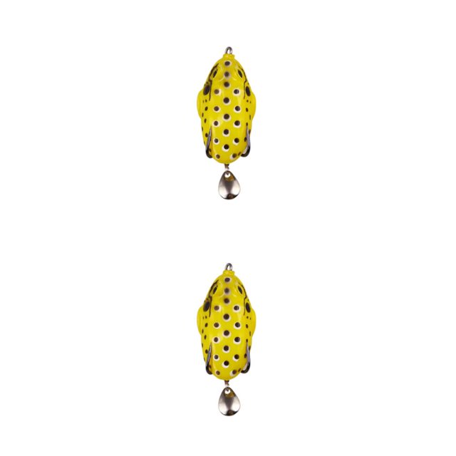 QualitChoice 1/2/3/5 Fish Lure Artificial Bait 8cm Workmanship Compact Size No Burrs Exquisite Rotating Lures Fishing Tackle Yellow 2PCS