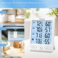 thumbnail image 4 of Geevon Indoor Outdoor Thermometer Wireless, Large LCD Display Digital Hygrometer Thermometer Temperature Humidity Monitor with 3 Remote Sensors and Backlight, Battery-Powered(White With Backlight), 4 of 10